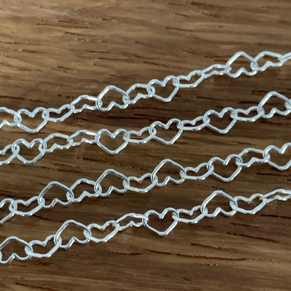 Sterling Silver .925                              Heart Necklace/Chain 20” - Picture 2 of 3